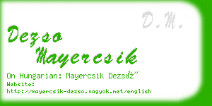 dezso mayercsik business card